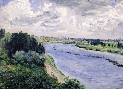 Lastkähne auf der Seine, ca. 1869 von Pierre Auguste Renoir